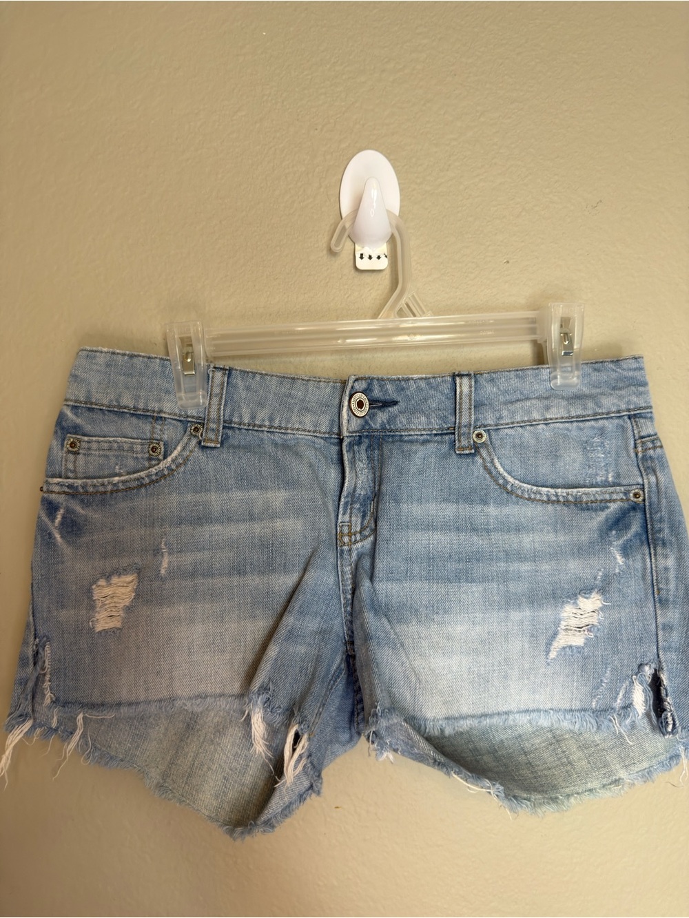 American Eagle Outfitters Light Wash Distressed Denim Shorts